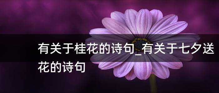 有关于桂花的诗句_有关于七夕送花的诗句