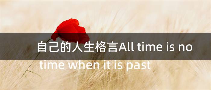 自己的人生格言All time is no time when it is past